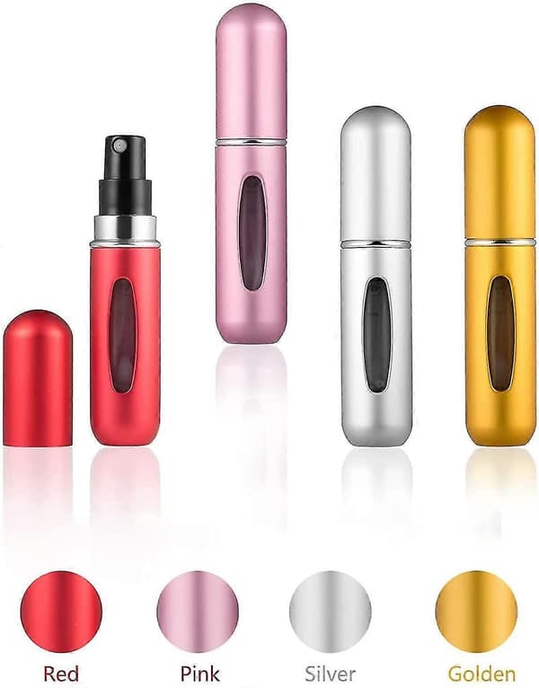 4 stycken 5 ml Parfymsprayflaskor, Återfyllningsbara Parfymsprayflaskor, Mini Bärbara