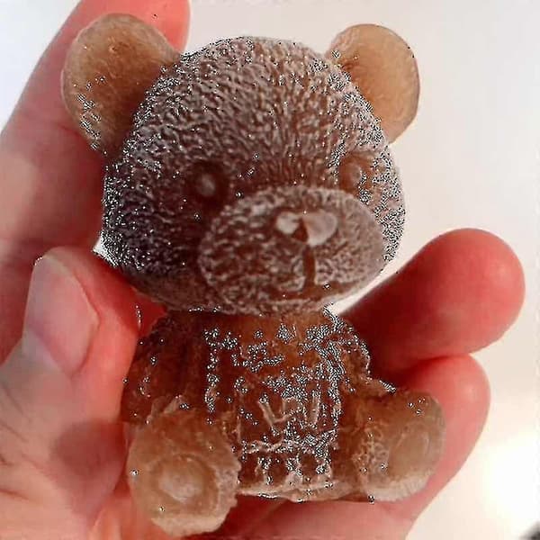 3D Silikonform Isbitsform Liten Björn Hundform Chokladform Bricka Glass DIY Verktyg Whiskey Hög Kvalitet