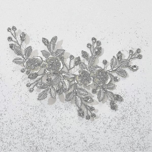 Lys Rosenguld Bryllupshårklips Rhinestone Håndlavet Blomst Hårklips