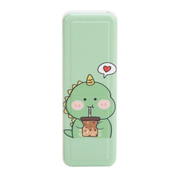 U Disk USB2.0 Push Pull Minne Flash Drive Företagspresent Biltillbehör Dator Tillbehör (Milk Tea Liten Dinosaurie 128GB)