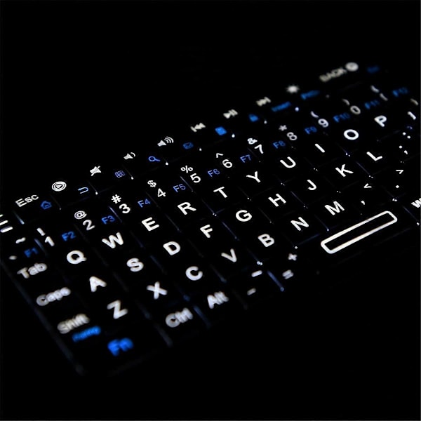 Mini Bluetooth-tangentbord, bakgrundsbelyst trådlöst tangentbord med IR-inlärning, 2,4G bärbart tangentbord med pekskärm