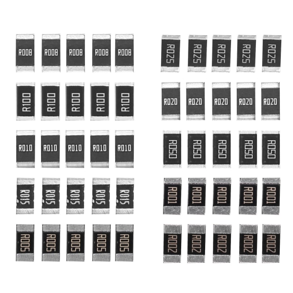 50 stk. Alloy Modstand 2512 Smd Modstandsprøver Kit, 10 Typer x 5 stk = 50 stk R001 R002 R005 R008 R010 R