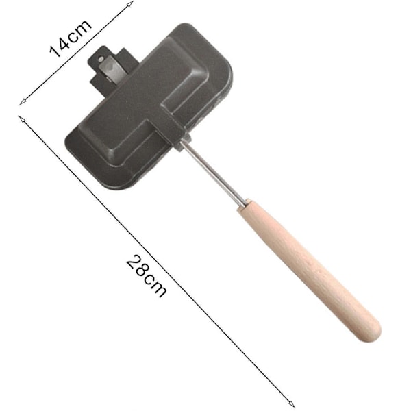 Sandwich Maker med Non-Stick Flip Grillpande til Morgenmad, Hotdog-Rister, Grillost-Maker, Omeletter, Toast, Bagepande til Camping, Kollegier, Kontorer