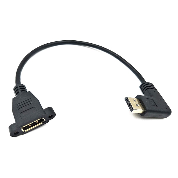 Dp til Dp Kabel, 12 Tommer / 30cm Højre Vinkel 90 Grader Displayport (dp) Han til Displayport (dp) Hun