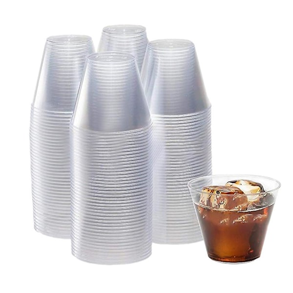 9 Ounce Transparent Plastic Cup 50 Sets Of Disposable Hard Cup Plastic Wine Glasses Cocktail Glass Party Plastic Cup Large Party Cup