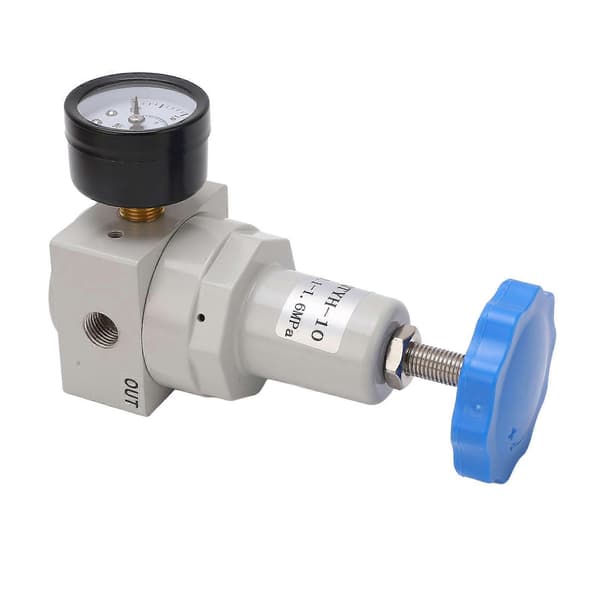 Lufttryksregulator Automatisk Aflastningsventil Controller Aluminiumlegering med Måler QTYH?10 0,1-1,6MPa