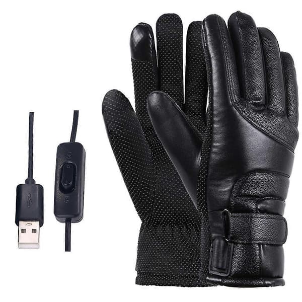 1 Par USB-drivna Universal Motorcykeluppvärmningshandskar med USB-strömbrytare