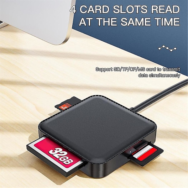 Usb 3.0 Sd-kortlæser 4 i 1 Multiple Ms..tf.sd-kortlæseradapter til computer bærbar pc til Android Windows Os