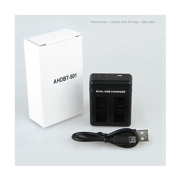 Dual Port Slot Ahdbt-501 batterilader for Hero 5 6 7 8 Hero5 Black Cam