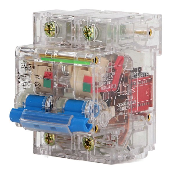Transparent Strømbryter 2P Høy Sensitivitet Enkel Observasjon Strømbryter Luftbryter for AC Systemer 400V 100A YEMAA