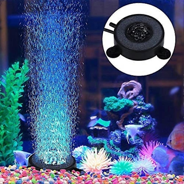 Senkbar akvarieboblelampe, 6 LED-lys dekorasjon fargerikt lys med luftboble (1,2w)