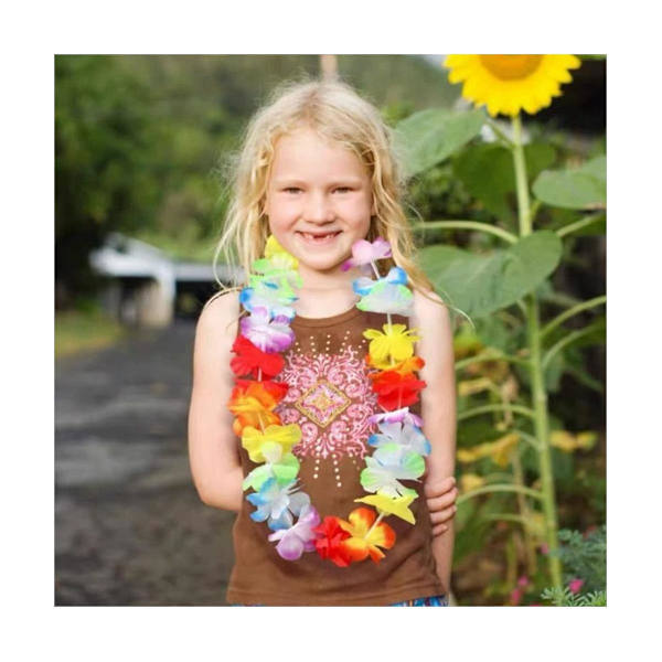 48 stk. Hawaiianske Blomsterkranse Leis Halskæder Kunstige Palmblade Til Hawaii Tropisk Luau Dekorationer