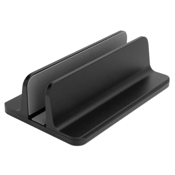 Aluminiumslegering Laptop Stand Vertikal Justerbar Notebook Computer Opbevaringsholder Sort