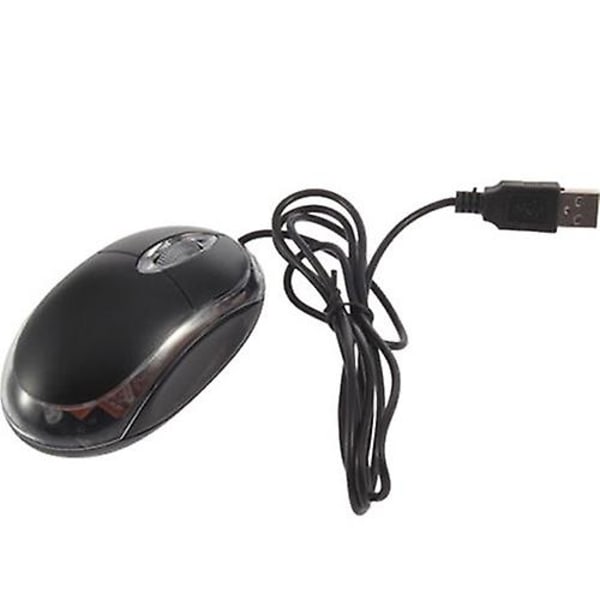 USB sort kablet optisk lys rullehjul mus til computer PC bærbar