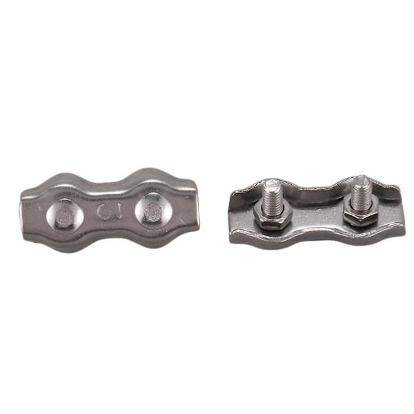 10 st 3mm Duplexklämmor Rostfritt Stål Tråd Kabel Rep Grepp Klämmor Kaliper