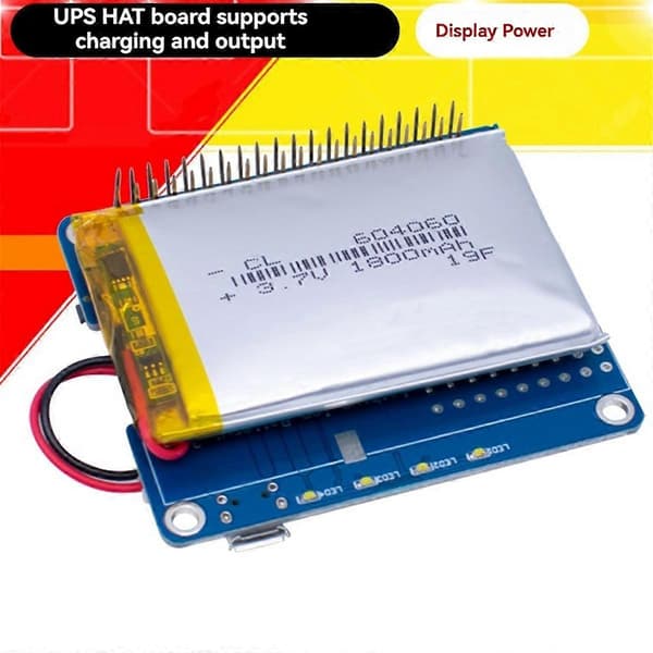 UPS HAT -levy Raspberry Pi 3B+:lle, litiumakku laajennuslevy