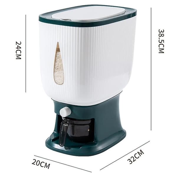 10 kg automatisk risdispenser med skyllekop, smart risdispenser, risopbevaringsbeholder, husholdning