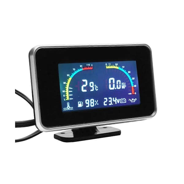 LCD Digital Oljetrykksmåler for Bil, Digitalt Display, Sensor, Instrumentpanel, Voltmeter, Vanntemperaturmåler