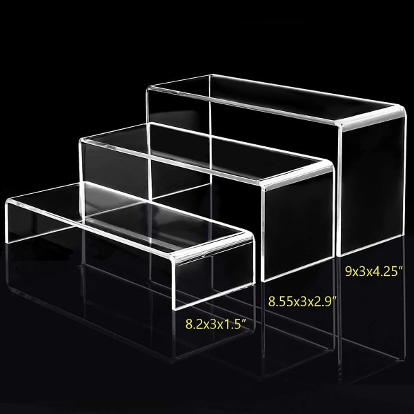 Akryl Display Risers, klare rektangel stativer Hylle For Display 6 stk