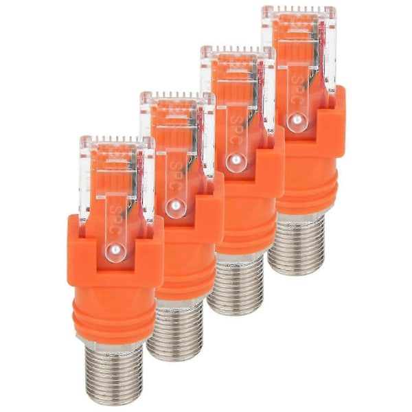 Koaksial til Ethernet Adapter, 4 Pakning Koaksial RF F Hunn til RJ45 Hann Konverter for Linjetester