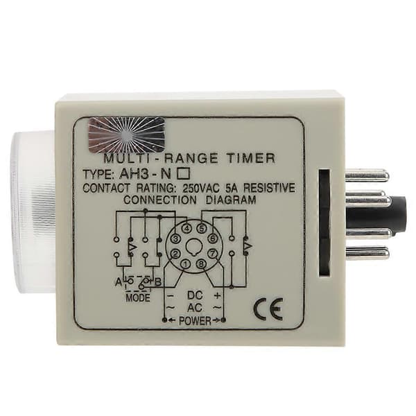 Forsinkelsestidsrelæ Mini Multi Tidsperiode Justerbar A B Mode AH3 NA AC220V 50/60Hz YEMAA