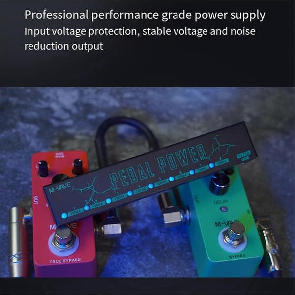 Gitarr Effektpedal Strömförsörjning 8 Isolerad DC-utgångar/ 5V USB-utgång för 9V Skydd Gitarr Tillbehör