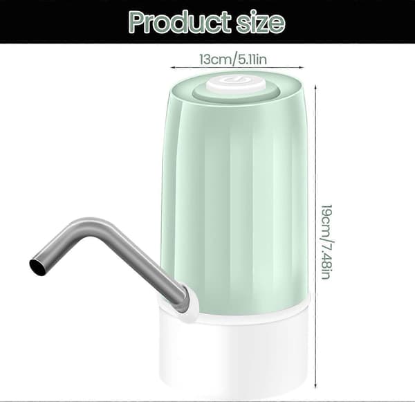 Vattenflaskpump Portabel USB-laddning Elektrisk vattendispenser för 3-5 gallon dricksvattenpump lila