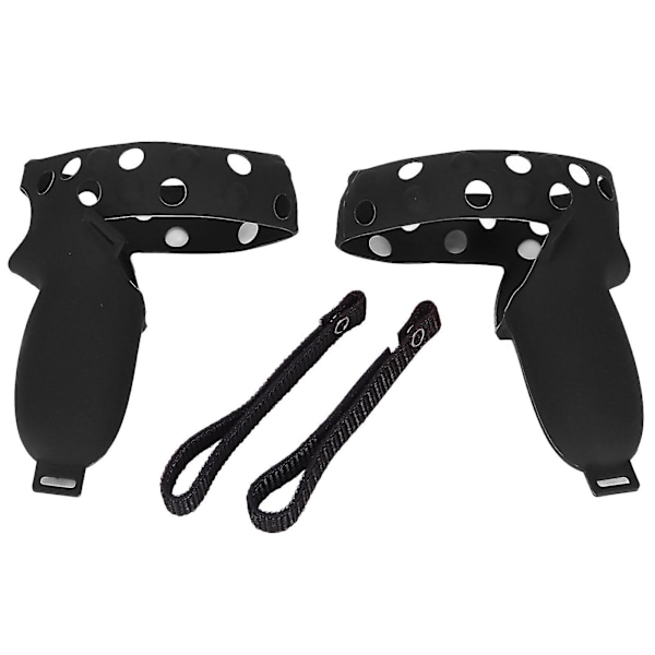 Controller Grip Cover til Oculus Quest 2 VR Controller Håndtag Silikone Beskyttelsescover med Justerbar Knuckle Strap Sort