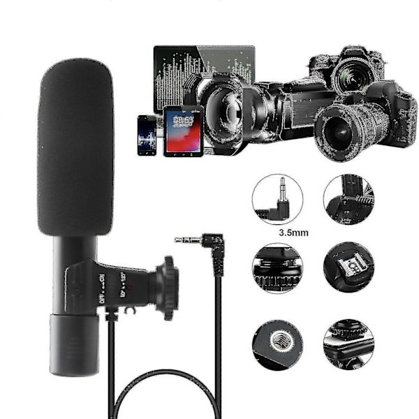 Professionel mikrofon til Canon Nikon DSLR kamera DV videokamera telefon