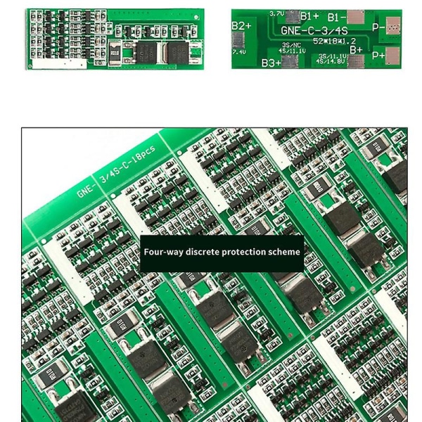 5 kpl 4s 16.8v 8a BMS litiumakun lataussuojalevy teholla akun tasapainotus/parannus PC