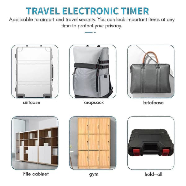 Smart Time Lock LCD-display Tidlås USB Laddningsbar Tillfällig Timer Hänglås Resa Elektronisk Ti