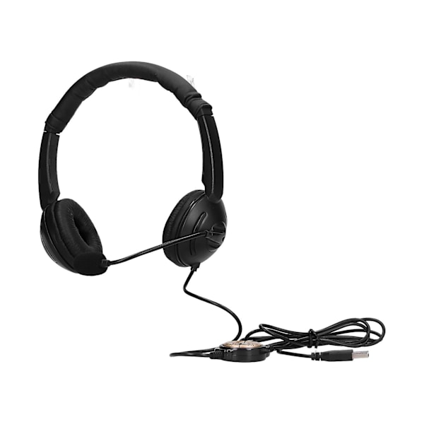 Trådbundet USB-telefonheadset med mikrofon - Perfekt för callcenterverksamhet och webbinarier
