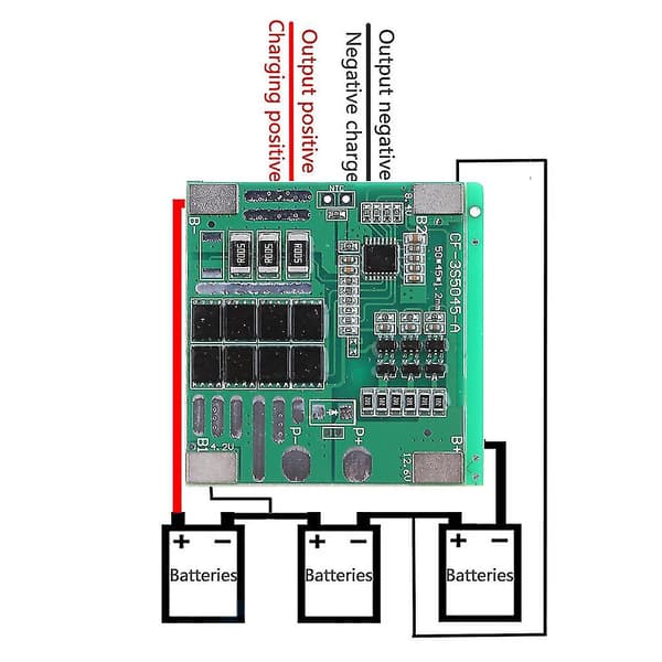 25a 12v 3s Polymer Li-ion Litium 18650 Batteriladdare Pcb Kompatibel Med Skyddskort