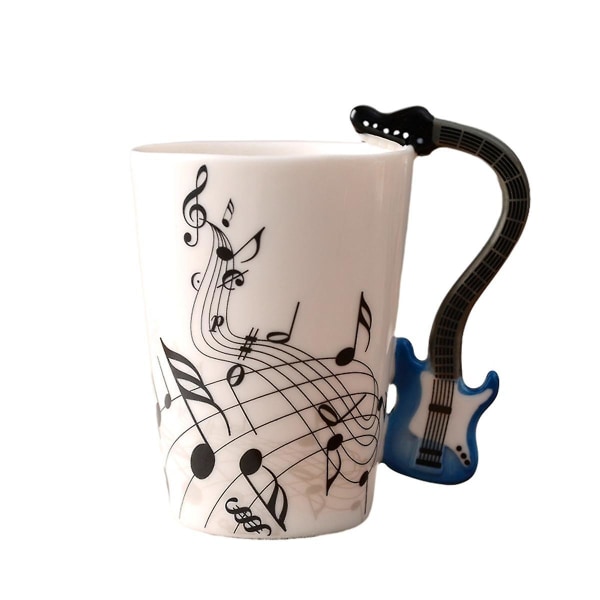 240 ml, musik keramisk krus Sød kaffe te, mælkestav krus og kopper med håndtag Nyhedsgaver, guitar
