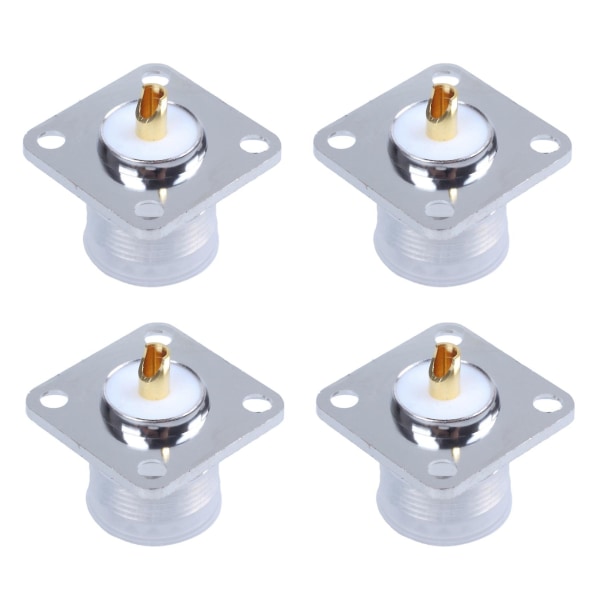 4x Uhf Female So239 Panel Chassis Mount Flange Deck Mount Solder Cup Rf Connector