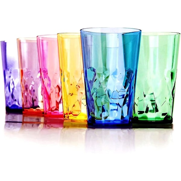 19 Unskjuttbara Premium Dryckesglas - Set om 6 - Plastglas - Perfekt Present - BPA-fri - Diskmaskinsäker