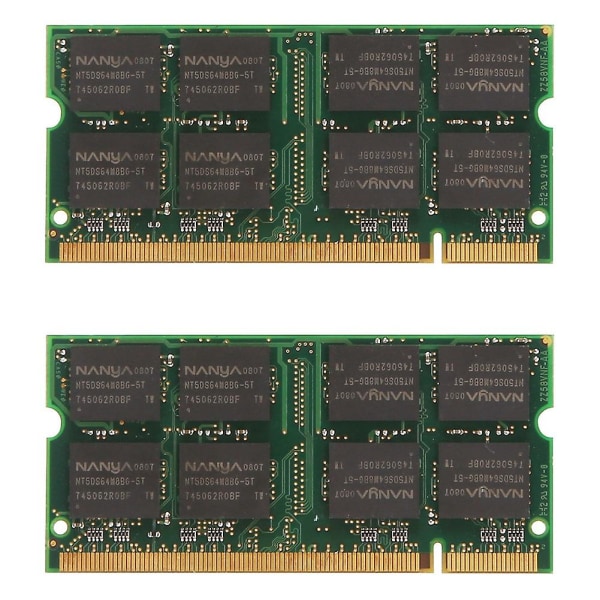 2x DDR 1GB Laptop Minne Ram Sodimm DDR 333MHz PC 2700 200-stifts för Notebook Sodimm Memoria