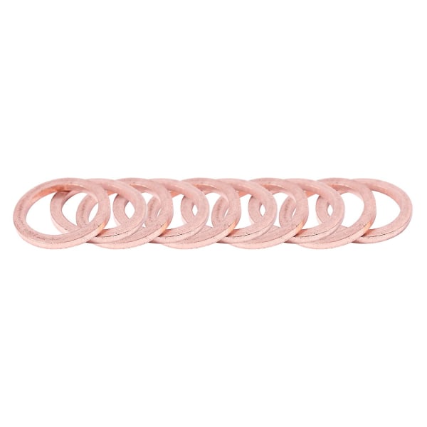 10pcs 12mm X 17mm X 1.5mm Copper Crush Washer Flat Ring Gasket Fitting