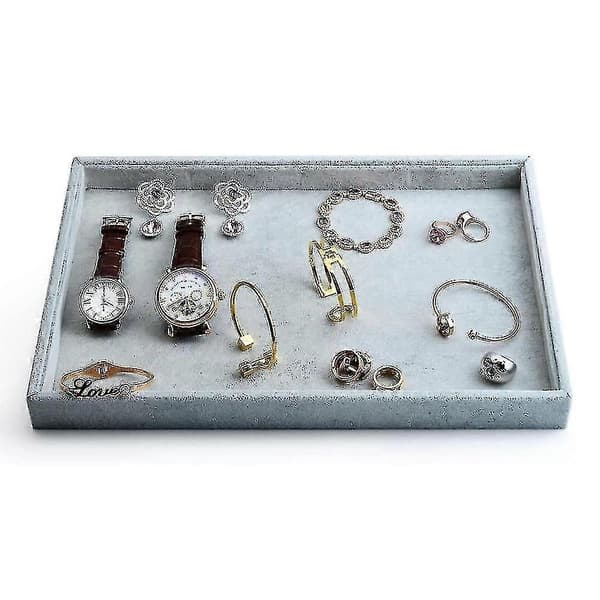 Smyckesbricka Mjuk Sammet Smyckeskrin Ringbox Repskydd