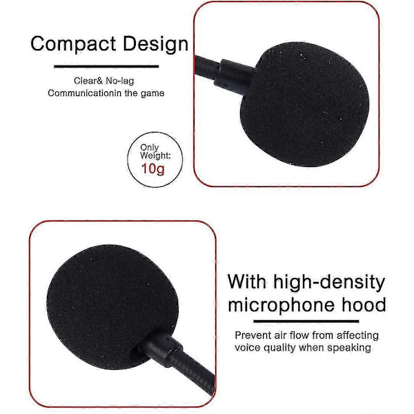 Ersättningsmikrofon Kompatibel Med Gaming Headset För Cloud, Cloud Ii, Cloud Core +7.1, Cloud X (10cm / 3.93tum)