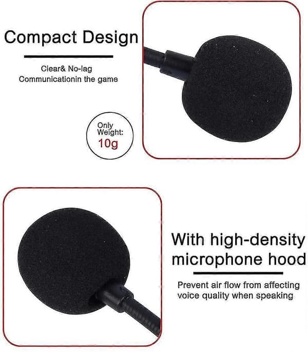 Udskiftningsmikrofon Kompatibel Med Gaming Headsets Til Cloud, Cloud Ii, Cloud Core +7.1, Cloud X (10cm / 3.93inch)