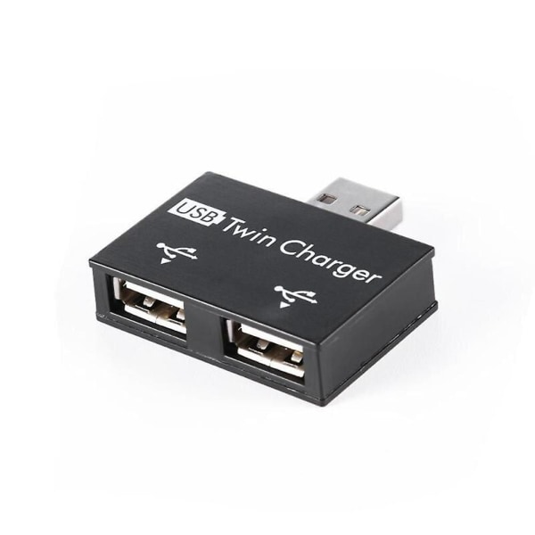 USB 2.0 hane till tvilling honladdare Dubbel 2 portar USB DC 5v laddningsdelare Hub Adapter Konverterkontakt