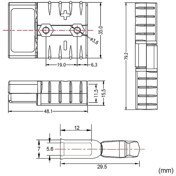 6 Sæt 6-10 Gauge Batteri Hurtigkobling 50a 12-36v Batteri Hurtigfrakobling Ledningsnet Stik Kit