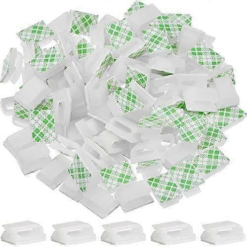 100 stk. Selvklebende Kabelklips Trådklips Kabelstyring Trådkabelholder (13 x 10 mm, Hvit)
