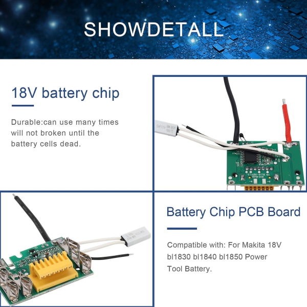 Pcb kretsmodulkortsdelar, li-jonskydd för ersättningsbatteri Pcb Li-ion 18v batteri Pcb