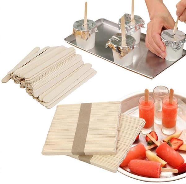 200 stk. Hobby-pinde Ispinde Naturtræ Popsicle Hobby-pinde 11,4 cm Længde Treat-pinde Ispinde