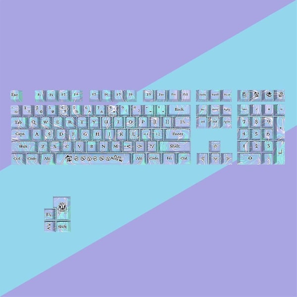 Flerfarget PBT Keycaps Sett 112 Taster Kompatibelt Med Mekaniske Tastaturer Med MX-bryter
