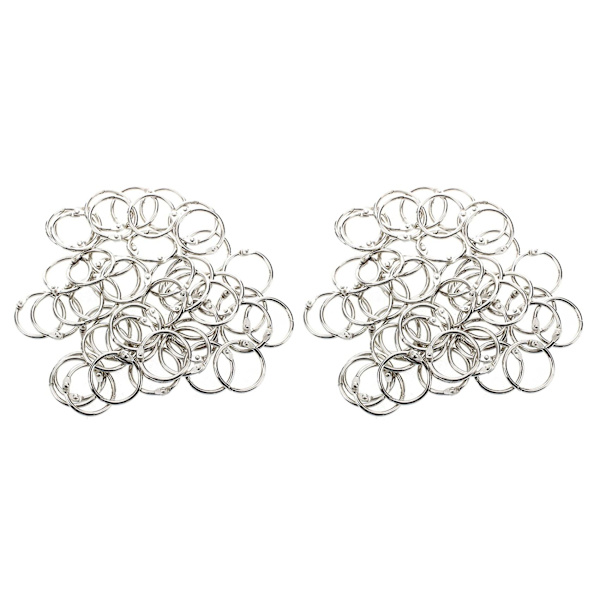 100 stk. Hæftebogsbindere 30 mm Ydre Diameter Løse Blade Ring Nøglering