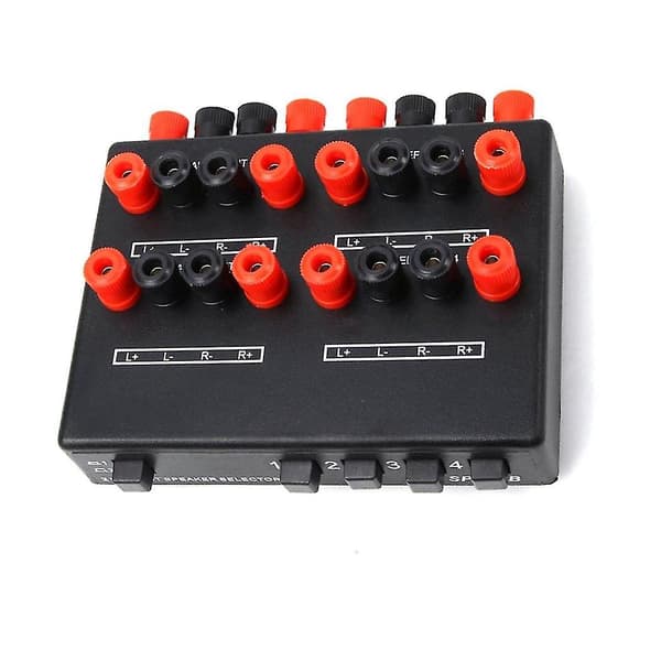Mini 2-ind-4-ud Stereo Audio Vælger Forstærker Switch Box Højttaler Splitter Sp-24b Højttaler Vælger Box