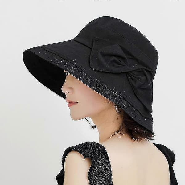 Dame Solhat, retro Elegant Solhat med Sløjfe
